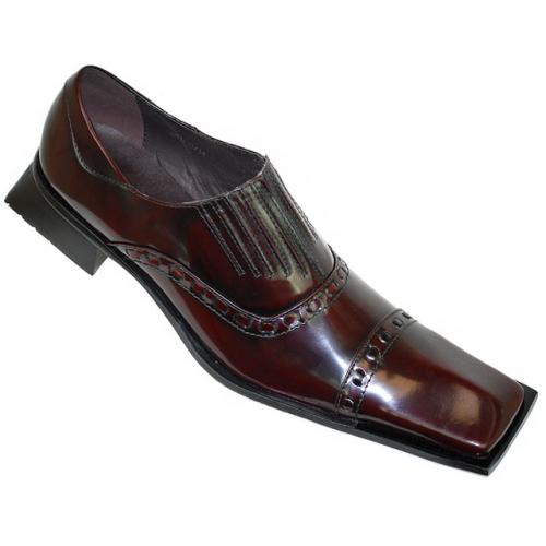 Zota Wine Square Toe Genuine Leather Shoes G803